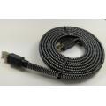 Computer Internet Cord Cat8 Flat Nylon Braided Cable