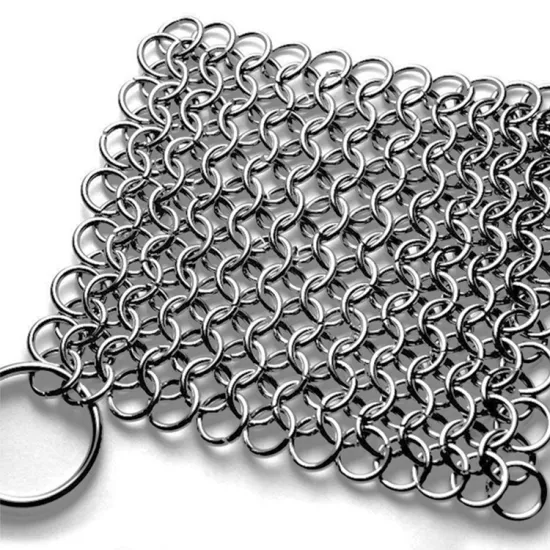 6x6 Stainless Steel Cast Iron Cleaner 316L Chainmail Scrubber for Pans