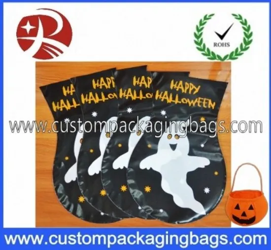 Custom Design Hdep Printed Polythene Bags For Halloween Candy Treat