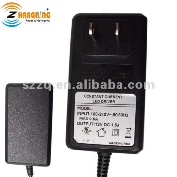 wall type AC DC 12v 1.5a constant current led driver
