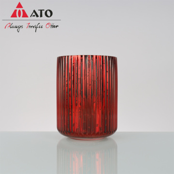 ATO Red Glass Candle Jar Glass Votive Holder