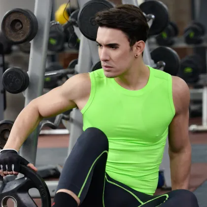 Men's High Strength Sleeveless Tights Quick Dry Comfort Casual Sports Vest Clothing