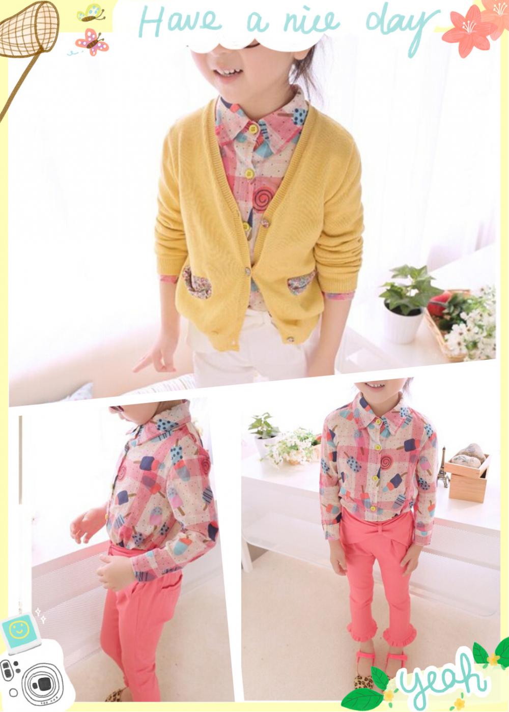 Girls' icecream printed shirt