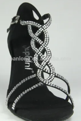 Diamond Black Classic Women Latin Ballroom Shoes
