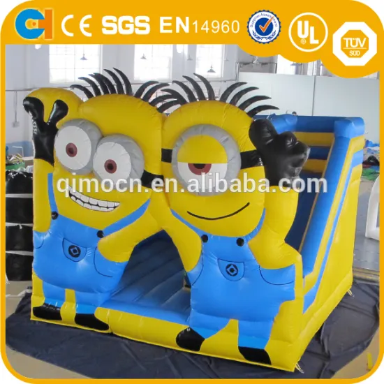Plato PVC Minion bouncy castle for kids,jumping castle for sale ,inflatable combo for kids and adults