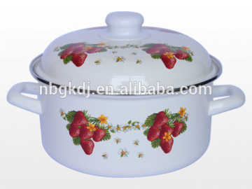 25cm Enamel serving pot, enamel steel round pot, enamel decorative pot, food pot