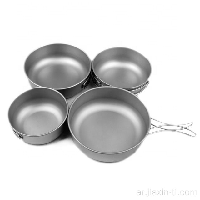 folding handle titanium Cookware cutlery bowls