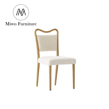 Modern Retro Solid Wood Dining Chair with Oak Linen Velvet Fabric