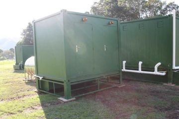Movable Folding Steel Frame Ablution Container With Plumbing Pipe And Sanitary Wares