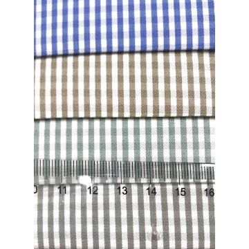 Polyester cotton plaid shirt fabric