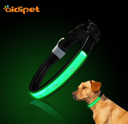 Usb Rechargeable Nylon Led Luminous Dog Collars