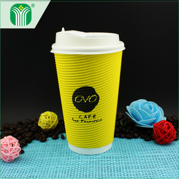 custom ripple style paper material hot coffee cup fda