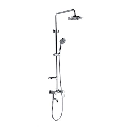 Ensemble de douche en laiton mural avec chrome poli