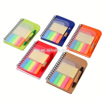 Portable Recycled Mini Notepad Booklet with Frosted PP Cover and Self-Adhesive Pages