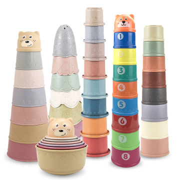 Top Selling Stacking Toys: Early Educational Baby Bathing Stacking Tower Cups & Silicone Baby Stack Up Cups for Infants