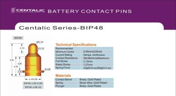 Battery Contact Probe Test Pogo Pin BIP48 for Connector Application