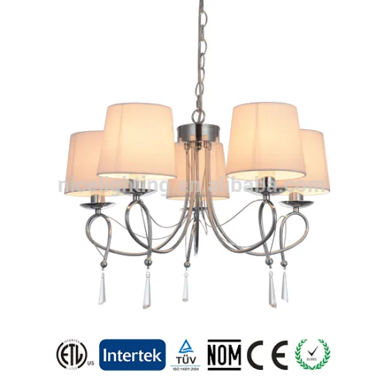 European modern style 5 lights pendant light with white TC shade