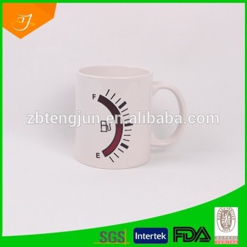 high quality color change ceramic mug with handle,11oz magic porcelain mug