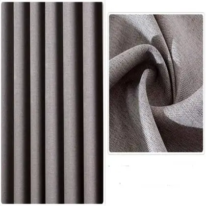 Polyester Gray Blackout Curtains Set of 2 - Thermal Insulated Bedroom Curtains