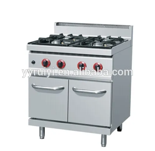 4-burner gas cooker with cabinet, with pilot flame