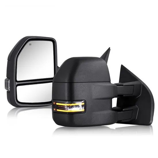Power Heated Towing Mirrors for 2015-2018 & 2020 Ford F150, LHD, Black with Lamp - Automotive Parts