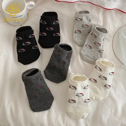 Korean version KT cat boat socks anti slip shallow mouth invisible socks