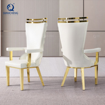 Moderne weiße PU -Leder -Tufted Hochzeit nordische Esstühle zum Verkauf