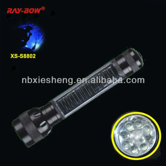8LEDs solar power flashlight