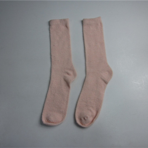 Rosa weiche Noten-Knit-Winter-Socken Großverkauf