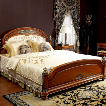 Modern Chinese Style Large Wooden Bed for Bedroom