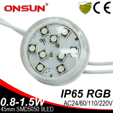 Manufacture 45mm Changeable Emitting Color and Silicone Lamp Body Material Park SMD Led Outdoor Turbo Amusement Park Rides Light