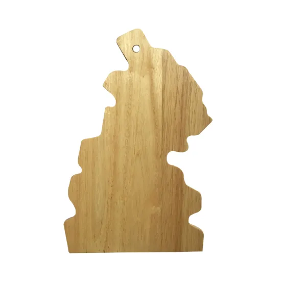 Map shaped wooden chopping board