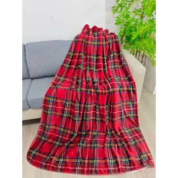 Chăn hai lớp Flannel Sherpa kẻ sọc in
