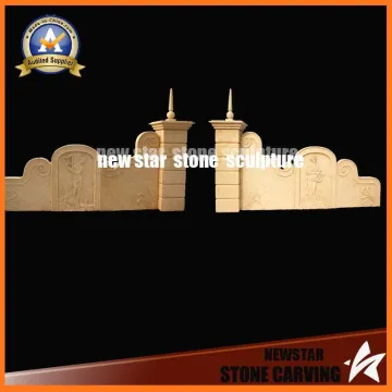 Beige Marble Carving Main Entrance, Entry Surround