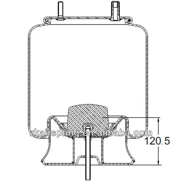GRANNING 8896 natural rubber air bag suspension spring/ 1R11-912 air ride suspension system spare parts alloy piston