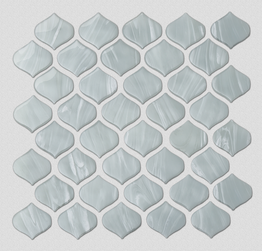 Piastrelle per la foglio del backsplash del mosaico di vetro bianco