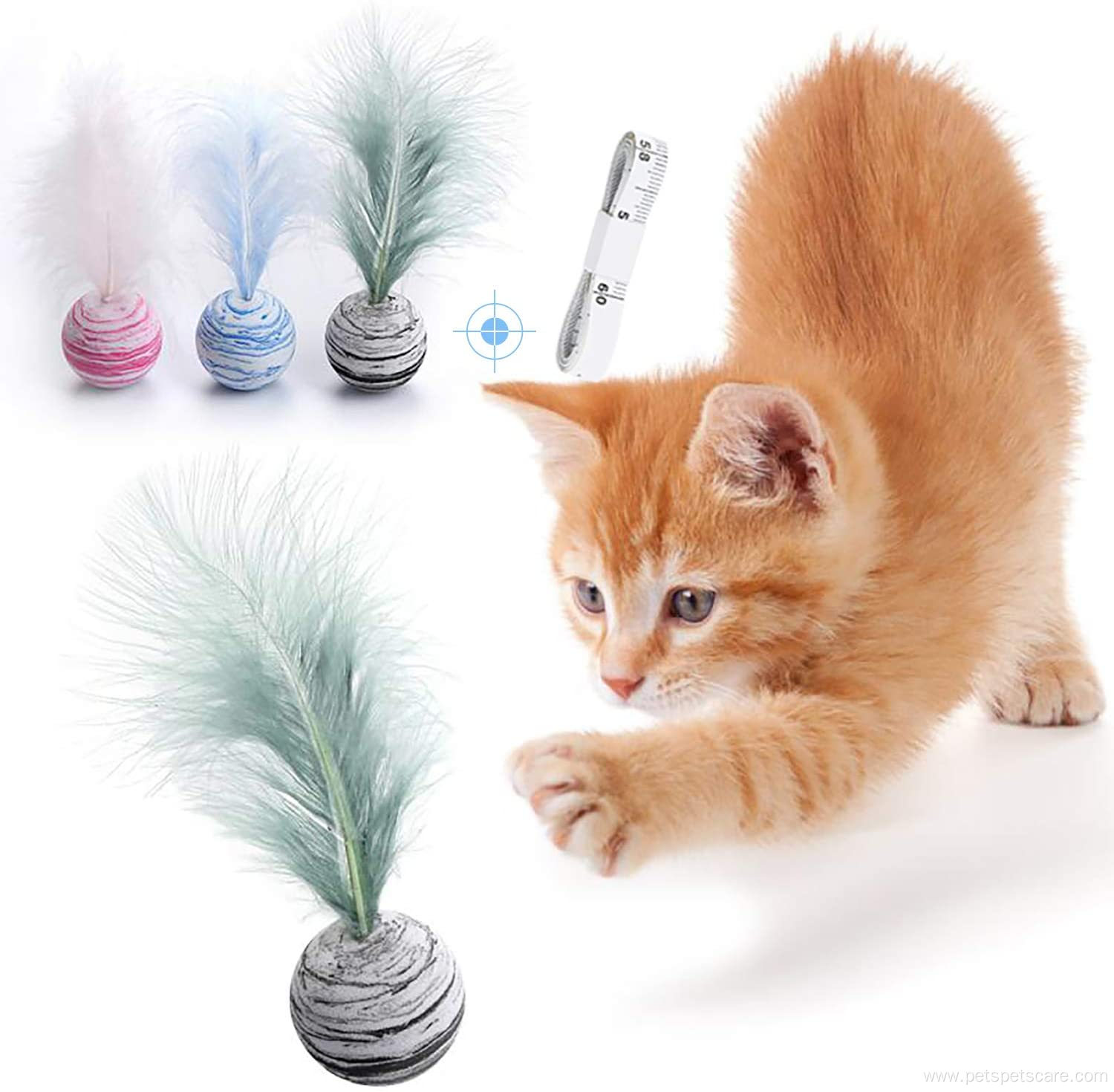 Cat Toy Set Feather Teaser Wand Mouse toy