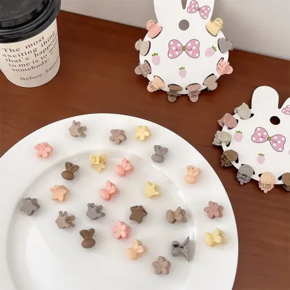 DOMOHO Kids' Bunny-Themed Hairpin Headpiece with Choppy Bangs and Daisy Flower