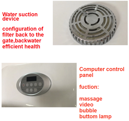 Indoor Drain Corner 2 Person Whirlpool Bathtub