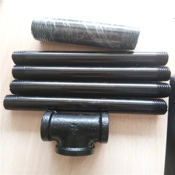Black malleable iron pipes for DIY table, shelf, wine rack etc
