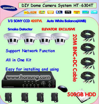 4ch Smoke detector CCTV Security Camera Systems