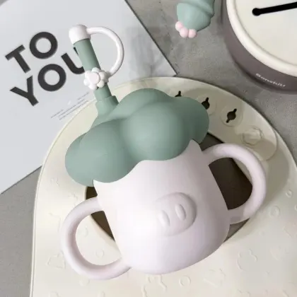 Whimsical Kids Tableware with Cat Face Design