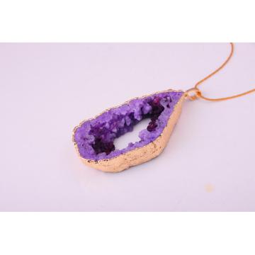 Natural Crystal Cave Pendant Jewelry Necklace