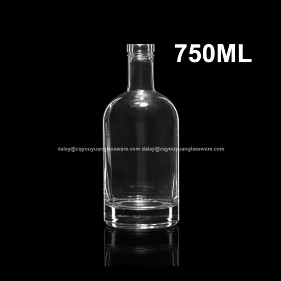750ml cork top finish wholesale fancy spirit bottles with heavy base