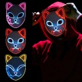 Máscara de cosplay de zorro japonés brillante LED