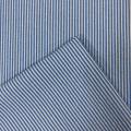 T / R / N Niebiesko-biały Chambray Stripe Crepe Fabric