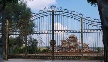 customized villa oversized simple cast iron doors
