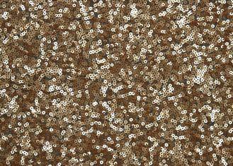 Washable Beaded Lace Fabric with Gold Color Shining Sequins