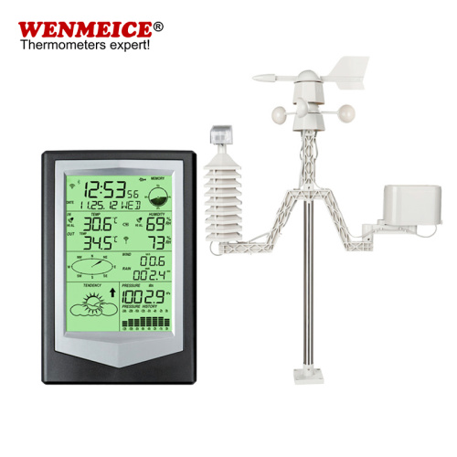 estação meteorológica WiFi sem fio com tela colorida movida a energia solar com aplicativo gratuito