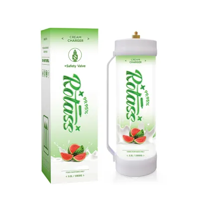 Rotass OEM 3.3L Whipping Cream Cylinder Dessert Tools: 2000g Watermelon Flavor Cream Charger with Safety Valve